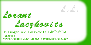 lorant laczkovits business card